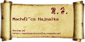Machács Hajnalka névjegykártya