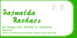 hajnalka machacs business card